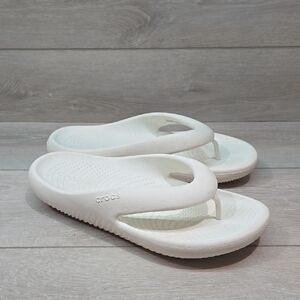 Crocs Mens Thong Rubber White Crocs Flip Flops Sandals Shoes Sz 11